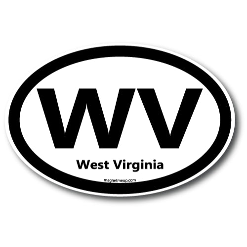 WV West Virginia Car Magnet 4x6" US State Oval Refrigerator Locker SUV Heavy Duty Waterproof… …