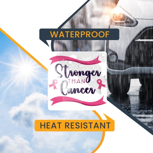 Magnet Me Up Stronger Than Cancer Breast Cancer Awareness Magnet Decal, 5x5 inch, Heavy Duty Automotive Magnet for Car Truck SUV Or Any Other Magnetic Surface