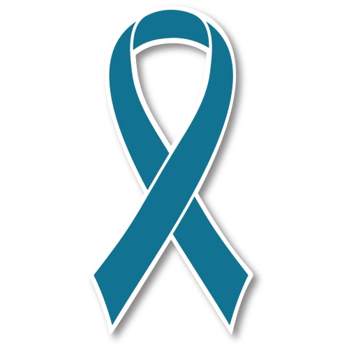 Teal Cervical and Ovarian Cancer Awareness Ribbon Car Magnet Decal Heavy Duty Waterproof …