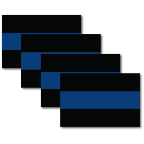 Magnet Me Up Thin Blue Line Magnet Decal 4x6-Heavy Duty for Car Truck SUV 4 PK-In Support of Police and Law Enforcement Officers