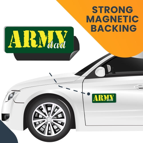 Magnet Me Up Army Dad Magnet 3x8 Green and Yellow Decal Perfect for Car or Truck