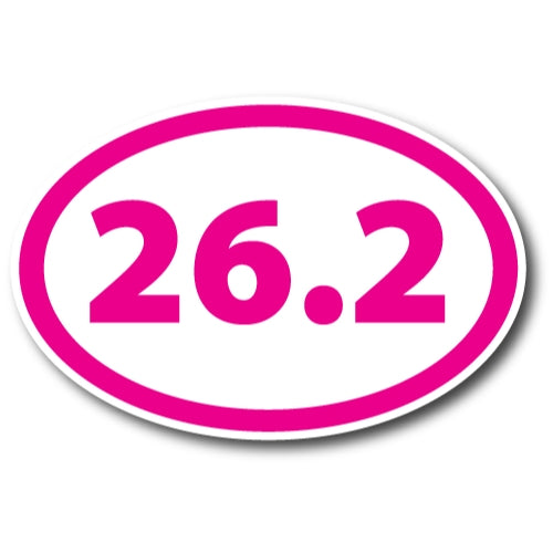 26.2 Marathon Pink Oval Car Magnet 4x6" Decal Heavy Duty Waterproof …