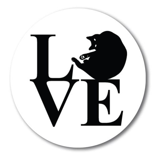 LOVE 5 inch Round Car Magnet, Love Your Cat Decal Heavy Duty Waterproof …