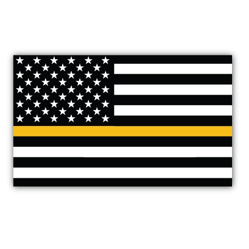 Thin Gold Line American Flag Magnet Decal 3x5 Heavy Duty for Car Truck SUV - In Support of all Emergency Services Dispatchers …