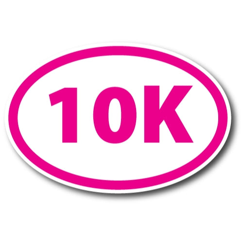 10K Marathon Pink Oval Car Magnet 4x6" Decal Heavy Duty Waterproof …