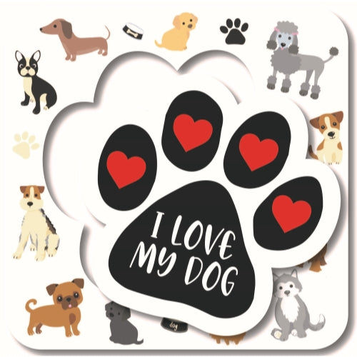 Magnet Me Up Dog Paw Picture Frame- 5.75 x 5.75 Outside Square and 4 x 3.5 Inner Paw