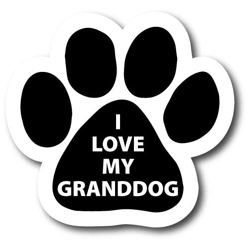 I Love My Granddog Pawprint Car Magnet By Magnet Me Up 5" Paw Print Auto Truck Decal Magnet …