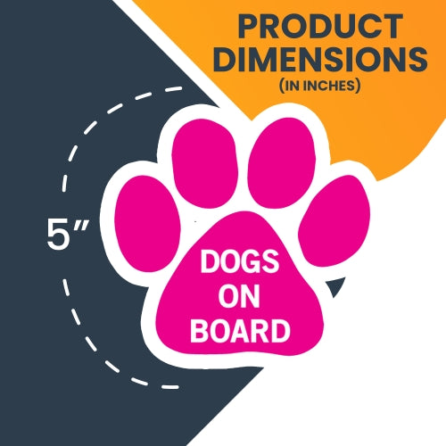 Dogs on Board Pink Pawprint Car Magnet By Magnet Me Up 5" Paw Print Auto Truck Decal Magnet …