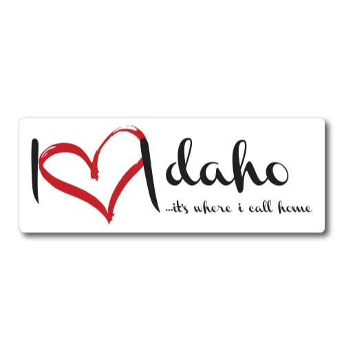 I Love (heart) Idaho, It's Where I Call Home Car Magnet 3X8" US State Flag Refrigerator Locker SUV Heavy Duty Waterproof …