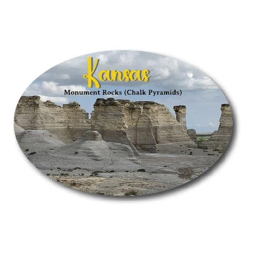 Magnet Me Up Kansas Monument Rock Chalk Pyramid Limestone Formation Magnet Decal, 4x6 inch, Automotive Magnet for Car, Truck, SUV, Perfect for Geological Enthusiasts, Crafted in USA