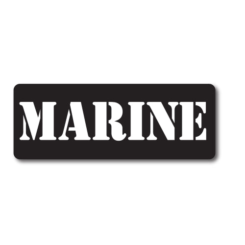 Marine Magnet 3x8" Black and White Decal Perfect for Car or Truck