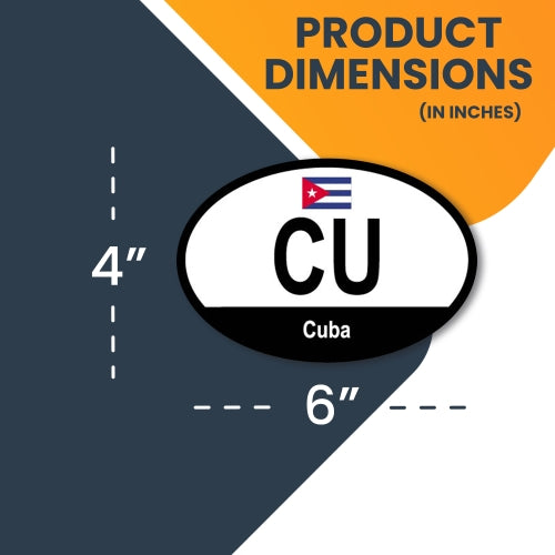 Magnet Me Up Cuba Cuban Euro Oval Magnet Decal, 4x6 Inches, Heavy Duty for Car, Truck, SUV, Or Any Other Magnetic Surface