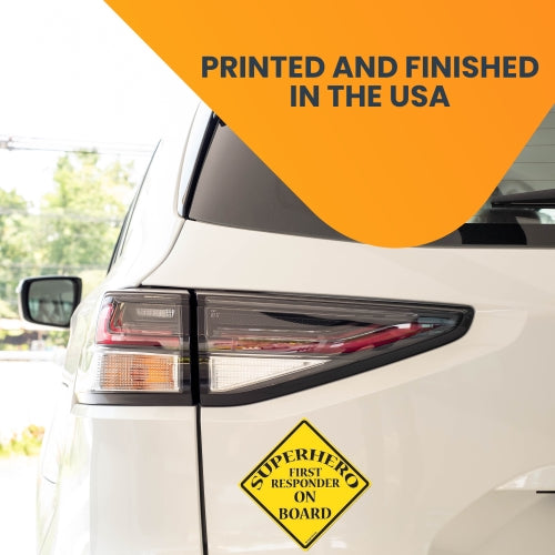 Superhero First Responder On Board Magnet Decal Perfect for Car or Truck