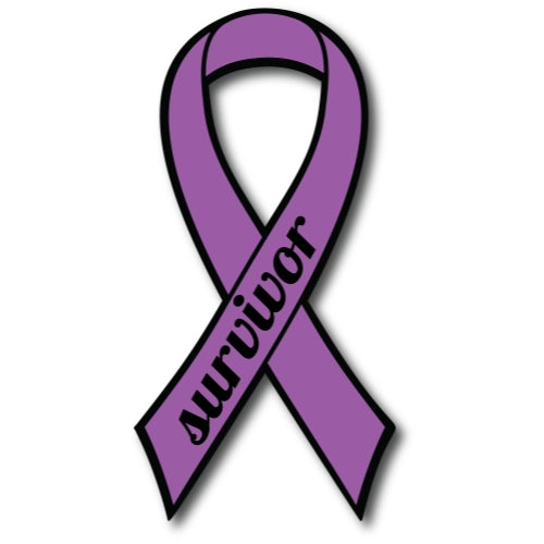 Purple Pancreatic and Leiomyosarcoma Cancer Survivor Ribbon Car Magnet Decal Heavy Duty Waterproof …