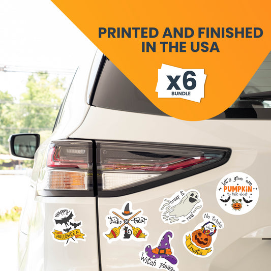 Magnet Me Up Happy Halloween Funny Assorted Holiday Magnet Decals, 6 Pack, 5 inch, Heavy Duty Automotive Magnet for Car Truck SUV Or Any Other Magnetic Surface