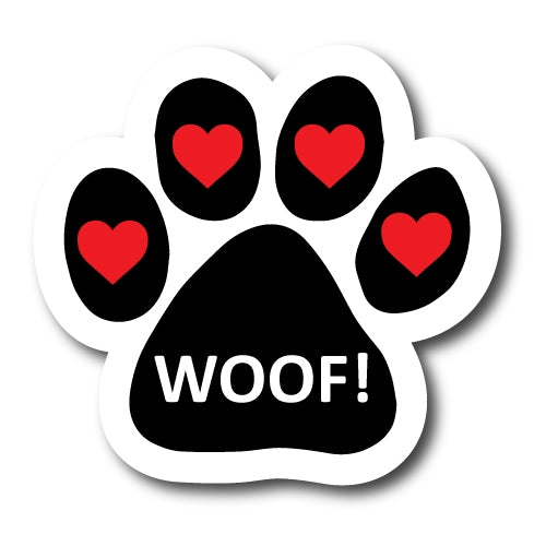 Woof! Pawprint Car Magnet By Magnet Me Up 5" Paw Print Auto Truck Decal Magnet …