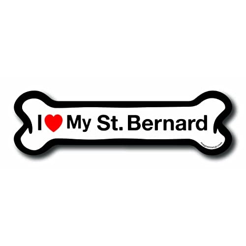 Magnet Me Up I Love My St. Bernard Dog Bone Car Magnet - 2x7 Dog Bone Auto Truck Decal Magnet