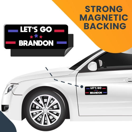 Magnet Me Up Let's Go Brandon Black 3x8 Magnet
