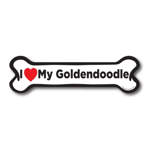 Magnet Me Up I Love My Goldendoodle Dog Bone Car Magnet - 2x7 Dog Bone Auto Truck Decal Magnet …