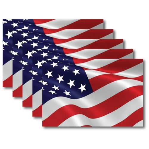 Magnet Me Up Waving American Flag Car Magnet Decals,5 Pack-4x6 Heavy Duty for Car Truck SUV