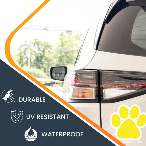 Blank Yellow Pawprint Car Magnet By Magnet Me Up 5" Paw Print Auto Truck Decal Magnet …