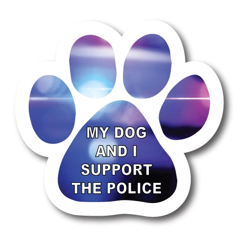 My Dog and I Support the Police Pawprint Car Magnet By Magnet Me Up 5" Paw Print Auto Truck Decal Magnet …