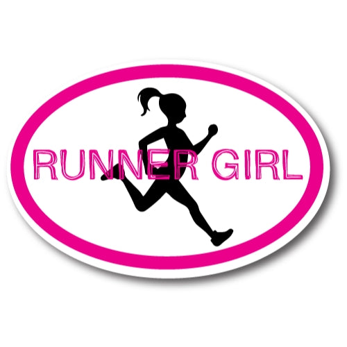 Runner Girl Pink Oval Car Magnet 4x6" Decal Heavy Duty Waterproof …