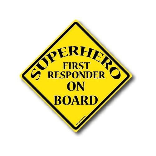 Superhero First Responder On Board Magnet Decal Perfect for Car or Truck