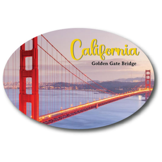 Magnet Me Up California Golden Gate Bridge Scenic Oval Magnet Decal, 4x6 Inch, Heavy Duty Automotive Magnet for Car, Truck or SUV, for Architectural Enthusiasts, Crafted in The USA
