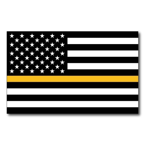 Thin Gold Line American Flag Magnet Decal 5x8 Decals Heavy Duty for Car Truck SUV - In Support of all Emergency Services Dispatchers ?