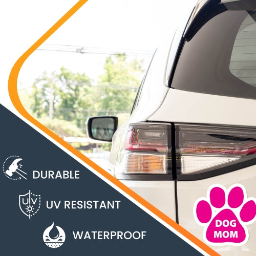 Magnet Me Up Dog Mom Pink Pawprint Car Magnet 5" Paw Print Auto Truck Decal Magnet …