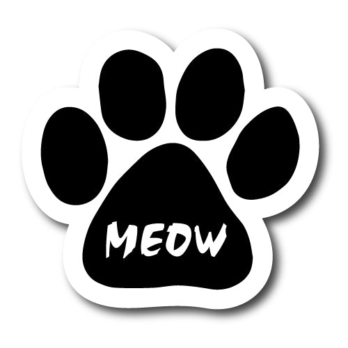 Meow Pawprint Car Magnet By Magnet Me Up 5" Paw Print Auto Truck Decal Magnet …